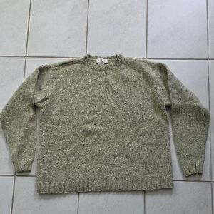 J. Crew 100% Lambswool Crewneck Sweater Olive Green XL Tall Classic Fit